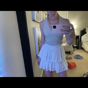 White ruffle skirt